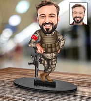 Kişiye Özel Asker Tasarımlı Karikatür Biblo