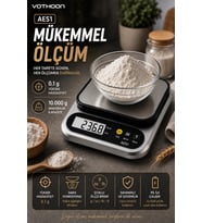 Dijital Mutfak ve Kahve Tartısı Hassas Gram Terazisi Paslanmaz Çelik LCD Ekran Çoklu Ölçüm g/oz 10 K