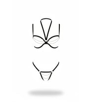 Mulvxbrf Brf02 Siyah Harness Takım Zincir Detaylı Vücut Braleti - Brf1204 (Mulvix)