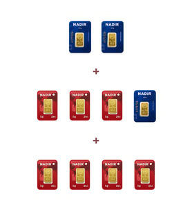 Nadir Gold 24 Ayar 14,5 Gram Külçe Altın (3 Adet 2,5 Gram Külçe Altın + 7 Adet 1 Gram Külçe Altın )