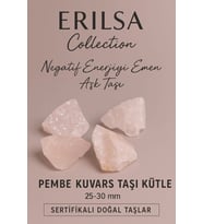 Sertifikalı Pembe Kuvars Doğal Taş Kütle 25 30 mm Aşk ve Pozitif Enerji Taşı (Çok Renkli)