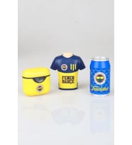 DEKOMUS İLE LİSANSLI FENERBAHÇE 3'LÜ KALEMTRAŞ SETİ SİLGİLİ FORMA TASARIMLI KALEMTRAŞ,AIRPODS KALEMTRAŞ VE COKE SİLGİLİ KALEMTRAŞ (Krem)
