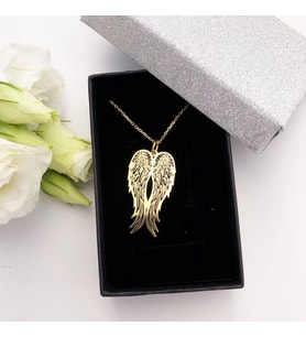 Kişiye Özel 925 Ayar Gümüş Melek Kanadı Kolye (Gold)