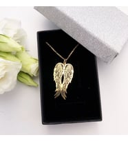 Kişiye Özel 925 Ayar Gümüş Melek Kanadı Kolye (Gold)