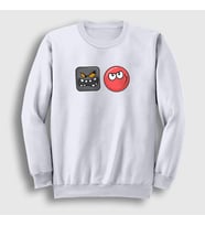 Presmono Unisex Beyaz Evil Square Oyun Red Ball Sweatshirt 358212tt (Beyaz)