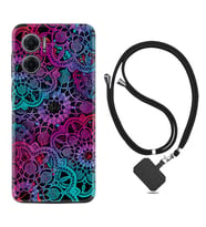 Xiaomi Redmi Note 11E Kılıf Silikon Boyun Askılı İpli Desenli Silikon Colurful Mandala 1667