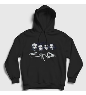 Presmono Unisex Siyah Band Staind Kapüşonlu Sweatshirt 429571tt