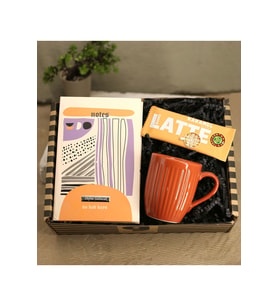 Kişiye Özel Desenli Defter & Kupa Bardak & Kahve Dünyası Latte Hediye Seti