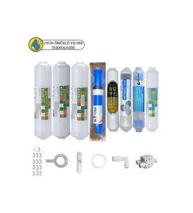 Purefer Kapalı kasa su arıtma Sertifikalı 8li B12+detox Vontron Helixfil mebran 4lü mineral set