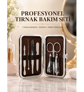 Manikür Pedikür Seti 7 Parça Tırnak Mantarı Tırnak Batığı Temizleme Taşınabilir Çanta