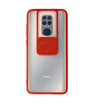 Xiaomi Redmi Note 9 Kılıf Palm Buzlu Kamera Sürgülü Silikon - Kırmızı