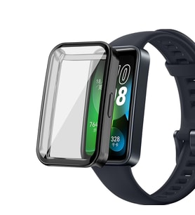 Microsonic Huawei Band 8 Kılıf 360 Full Round Soft Silicone Siyah (Siyah)