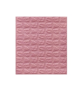 Kendinden Yapışkanlı Sünger Pembe Tuğla Duvar Paneli 70x77 Cm 6 Adet