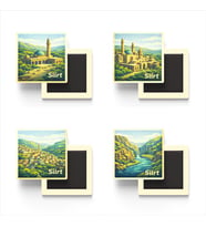 Siirt - Baskılı Buzdolap Magneti Kare - 9x9 cm - 4 Adet