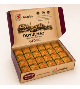 Coğrafi İşaretli Orijinal Gaziantep Fıstıklı Baklava - Sadeyağlı Ve Doğal Pancar Şekerli - 500 Gr