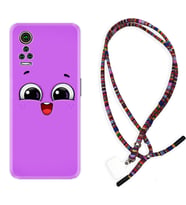 General Mobile GM 21 Pro GM 22 Pro Plus Kılıf Boyun Asklı Rasta Silikon Purple Sweety 1717