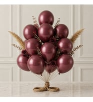 Bordo Renk Lateks Metalik Balon (30 cm) - 12 Adet