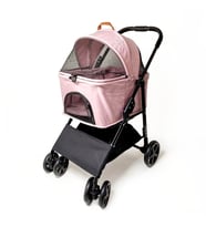 Zampa Albon Kedi Köpek Arabası Pembe LD02-P 53x77x100 Cm - Konforlu ve Güvenli Taşıma (20 KG’ye Kadar)