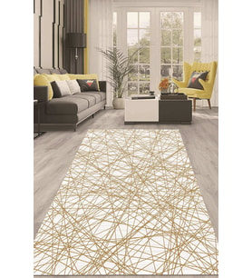 Dijital Kaymaz Taban Yıkanabilir Modern Renkli Salon Halısı Mutfak Halısı Yolluk ND-HT-1329 (Bej)