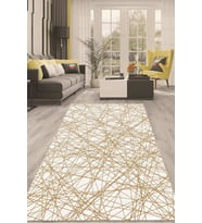 Dijital Kaymaz Taban Yıkanabilir Modern Renkli Salon Halısı Mutfak Halısı Yolluk ND-HT-1329 (Bej)