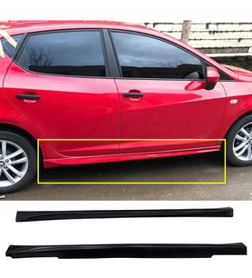 Seat İbiza Mk4 Aero Yan Marşpiyel Seti Plastik 2 Adet Mat Siyah 2008-2017 karlık+ek+bodykit
