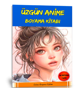 Üzgün Anime Boyama Kitabı (40 Boyama + 1 Afiş)