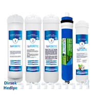 Premium 5000 Serisi 5'Lİ 80 GPD Membranlı Tatlandırıcılı Su Arıtma Cihazı Filtre Seti