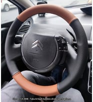 Citroen C4 2008 Araca Özel Direksiyon Kılıfı (TABA SİYAH) (Karışık)
