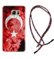 Samsung S7 Edge S20 Fe Plus Ultra S21 S22 Kılıf Boyun Asklı Rasta Silikon Şanlı Türk Bayrağı 3 1395