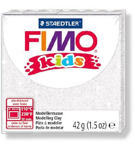 Staedtler Fimo Kids Yumuşak Polimer Kil 42 gr 052 Glitter (Simli) White 