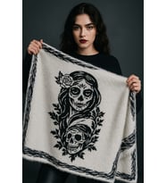 ''Catrina Noir'' Özel Tasarım Modern Kadın Triko Şal Marka – Yumuşak Dokulu, Hafif ve Şık (170x70 cm)