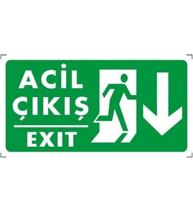 ESER - Acil Çıkış Aşağı (Levha) 30X10