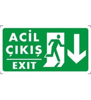 ESER - Acil Çıkış Aşağı (Levha) 30X10