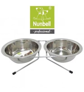 Nunbell Çelik Mama Kabı İkili Tel Ayaklı 13cm (Gri)