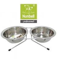 Nunbell Çelik Mama Kabı İkili Tel Ayaklı 13cm (Gri)