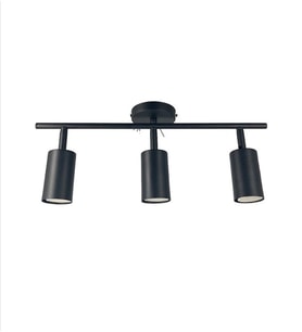 RİOLİGHT LED 1 SPOT,LED AVİZE SİYAH GÖVDE 3XGU10 DUYLU GÜN IŞIĞI 360 DERECE HAREKETLİ BAŞLIK SPOT