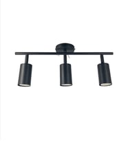 RİOLİGHT LED 1 SPOT,LED AVİZE SİYAH GÖVDE 3XGU10 DUYLU GÜN IŞIĞI 360 DERECE HAREKETLİ BAŞLIK SPOT