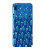 PrintiFy Huawei P Smart Z ile Uyumlu 1mm Slim Fit Nazar Boncuğu 4 Baskılı Şeffaf  Kılıf