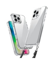 Lexroo iPhone 16 Pro Kılıf Airbagli Takılabilir Askı Aparatlı Snap Silikon Kılıf - Şeffaf