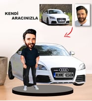 Kendi Aracınızla Size Özel Arabalı Karikatür Biblo model 2
