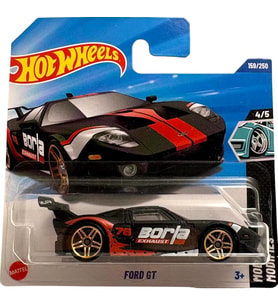 Hot Wheels Ford Gt Tekli Araba, Borla Exhaust, Siyah-Kırmızı, Model Jbb75 (Çok Renkli)