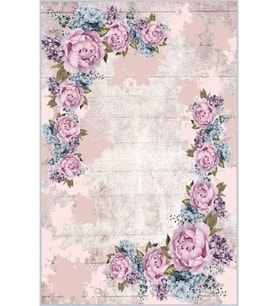 Eliana Home Baskılı, Yıkanabilir Kaymaz Taban Salon Halısı LNA1125 100x150 cm (Pembe)