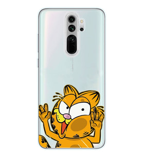 Redmi Note 8 Pro Uyumlu Garfield Desenli Şeffaf Telefon Kılıfı
