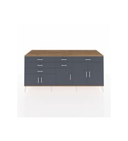 Kronos Konsol 3 Raflı 6 Çekmeceli 5 Kapaklı 220x59x99 Çam-Antrasit/Antrasit