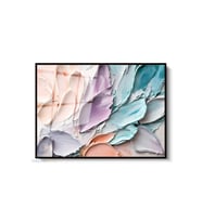 Çerçeveli Yatay Cam Tablo Salon Duvar Tablosu Yatay Cam Boya Pastel Soyut Ofis Tablosu (Siyah)