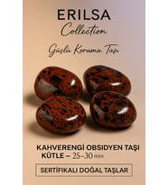 Sertifikalı Kahverengi Obsidyen Taşı Kütle 25-30 mm – Güçlü Koruma ve Denge Taşı (Çok Renkli)