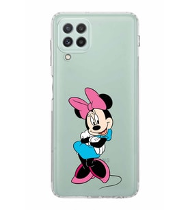 Samsung Galaxy A22  Kamera Korumalı  Kapak Minnie Mouse Tasarımlı  Şeffaf Kılıf
