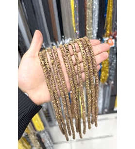 Hematit Taşı Dalgalı Rondela Kesim Mat Kahverengi 6x1mm Doğal Taş Dizi