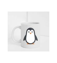 Sevimli Penguen Figürlü Beyaz Baskılı Kupa