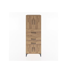 Hyperion Dolap 2 Raflı 3 Çekmeceli 4 Kapaklı 60x44x163 Çam-Çam